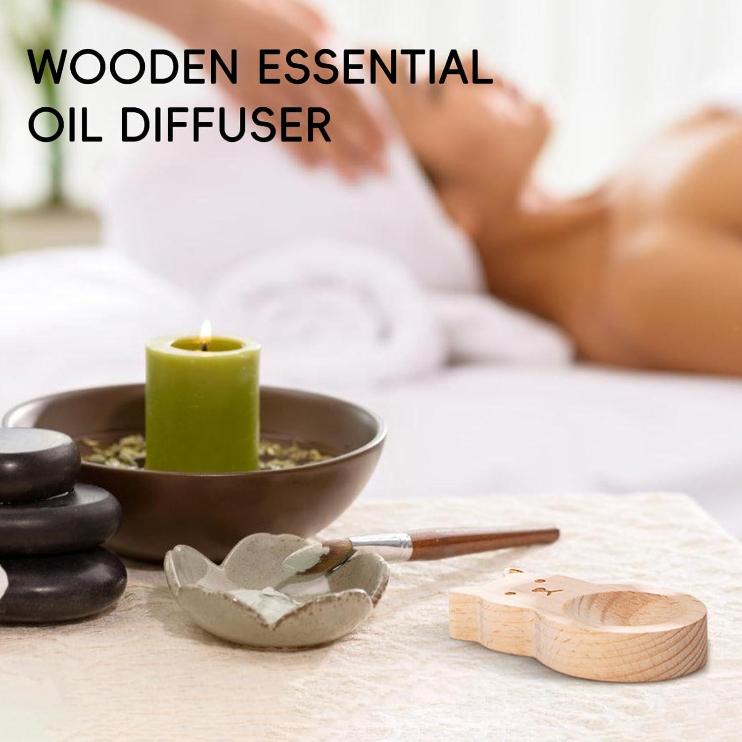 Difusor de Aceite Esencial SAMIQU - 4 Piezas Madera de Haya