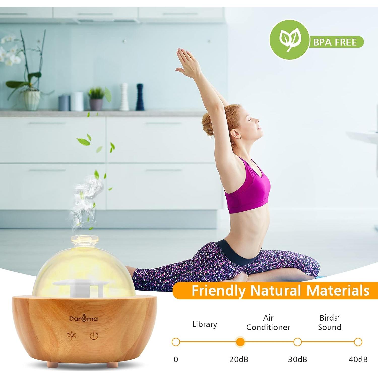 Difusor de Aceite Esencial DAROMA 200ml con Luz LED y Apagado Automático