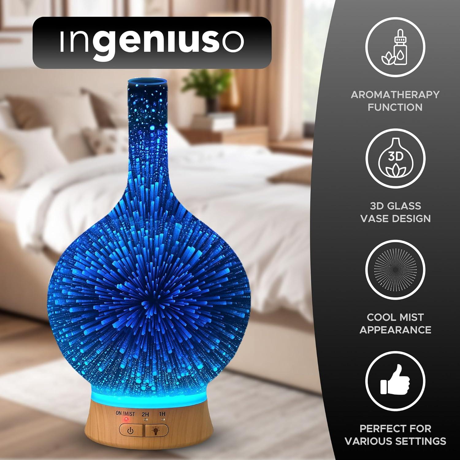 Difusor de Aceites Esenciales Ingeniuso 100ml LED Multicolor