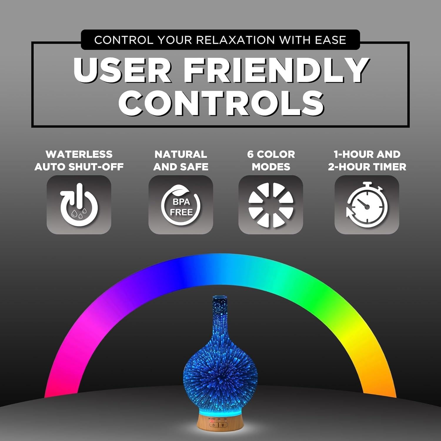 Difusor de Aceites Esenciales Ingeniuso 100ml LED Multicolor