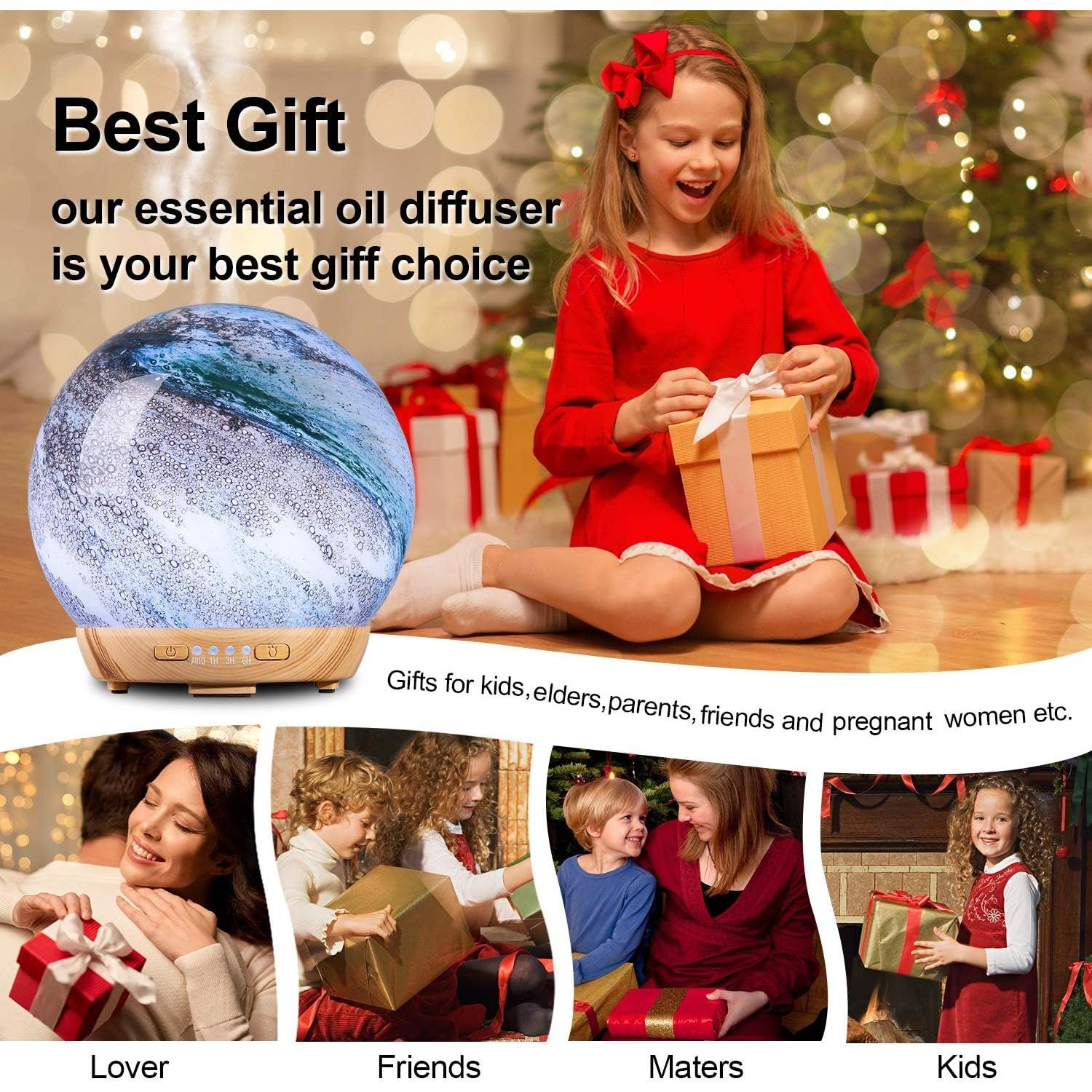 Difusor de Aceite Esencial COOSA Moon 250ml con Luz LED