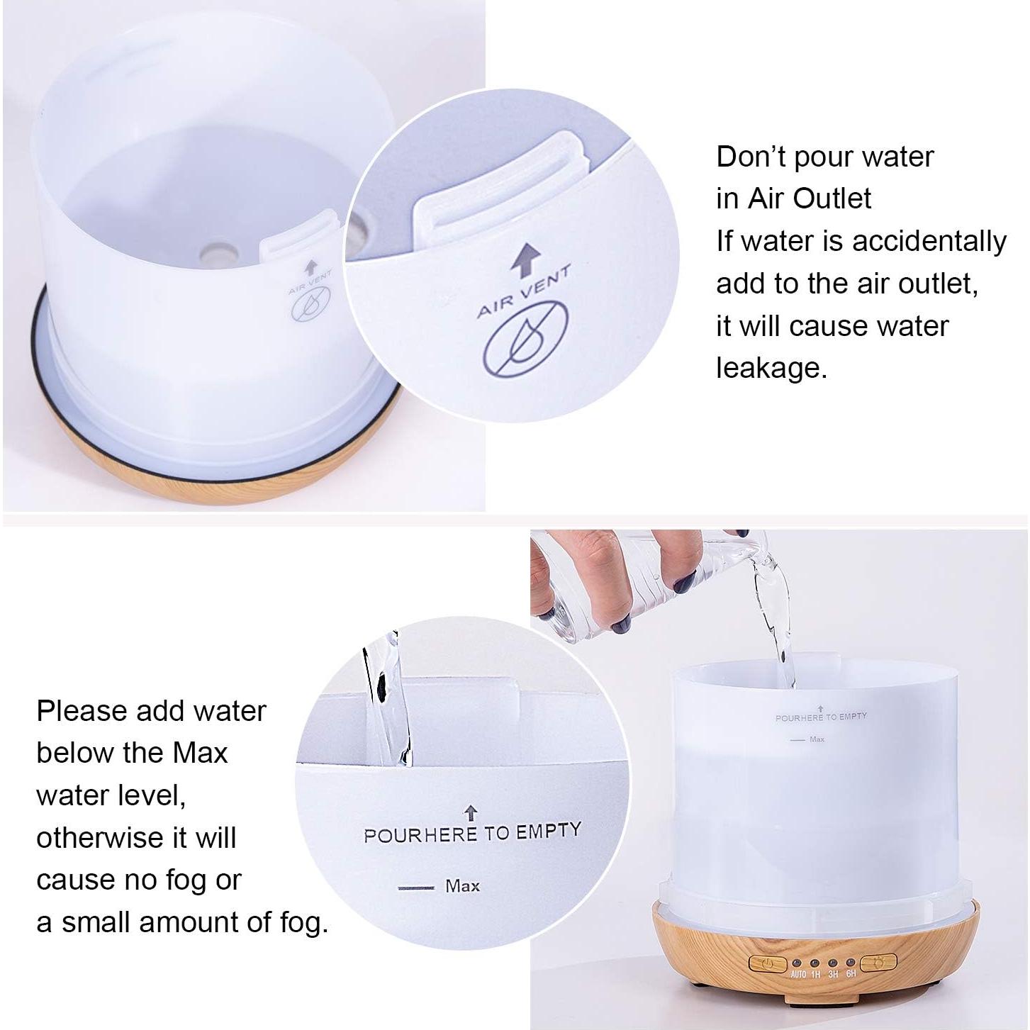 Difusor de Aceite Esencial COOSA Moon 250ml con Luz LED