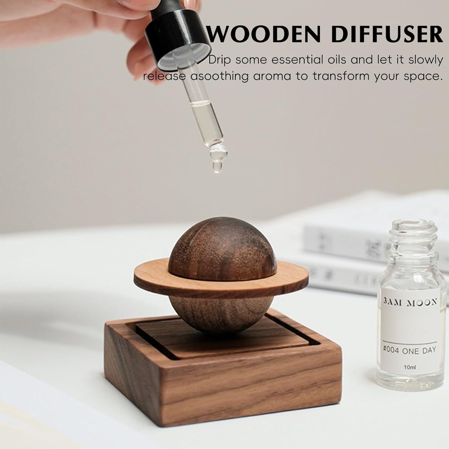 Difusor de Aceite Esencial de Madera TECHPLUS - Modelo Planet