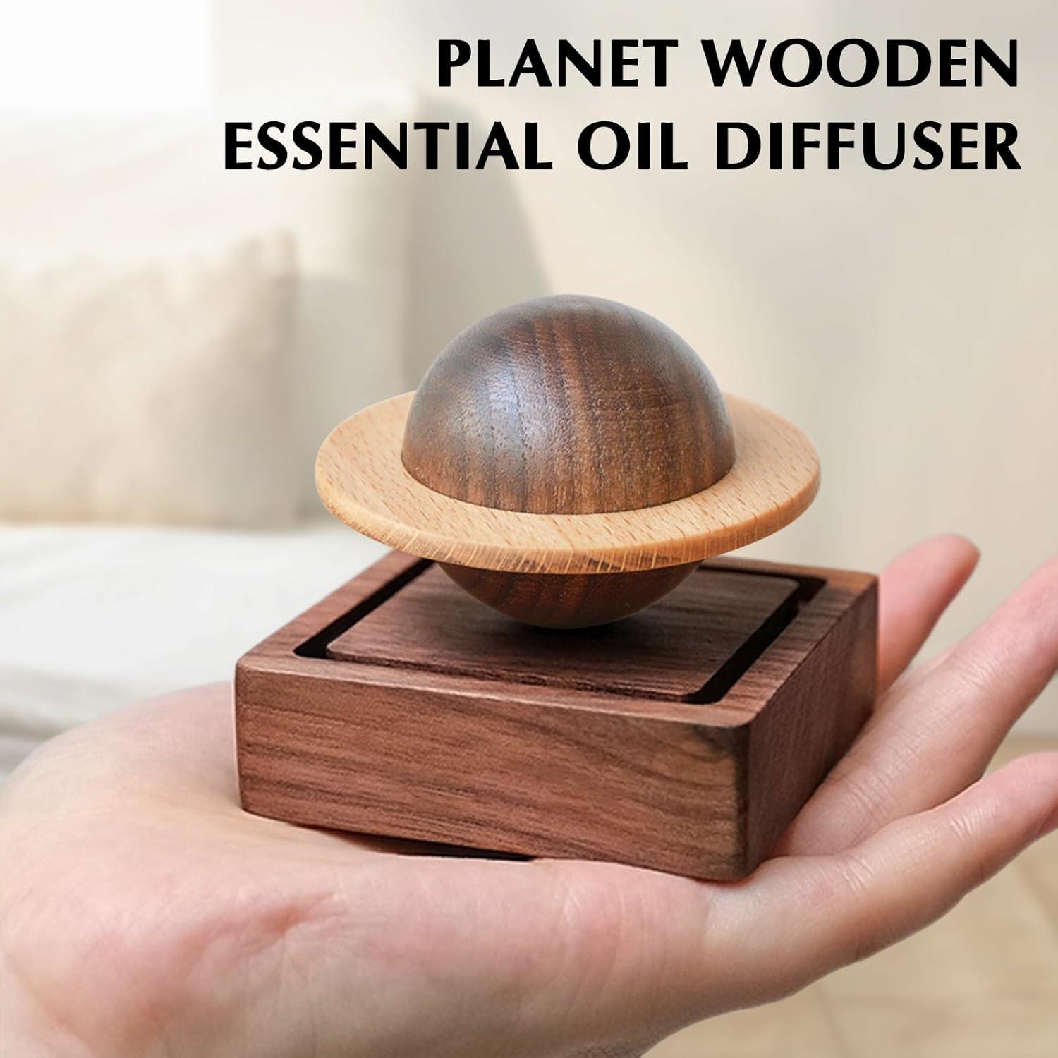 Difusor de Aceite Esencial de Madera TECHPLUS - Modelo Planet