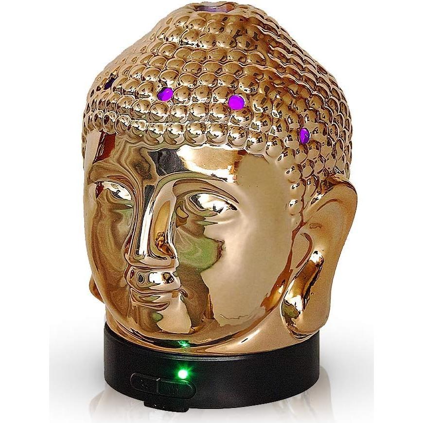Difusor de Aceite Esencial Aromar Cabeza de Budha 200ml Oro