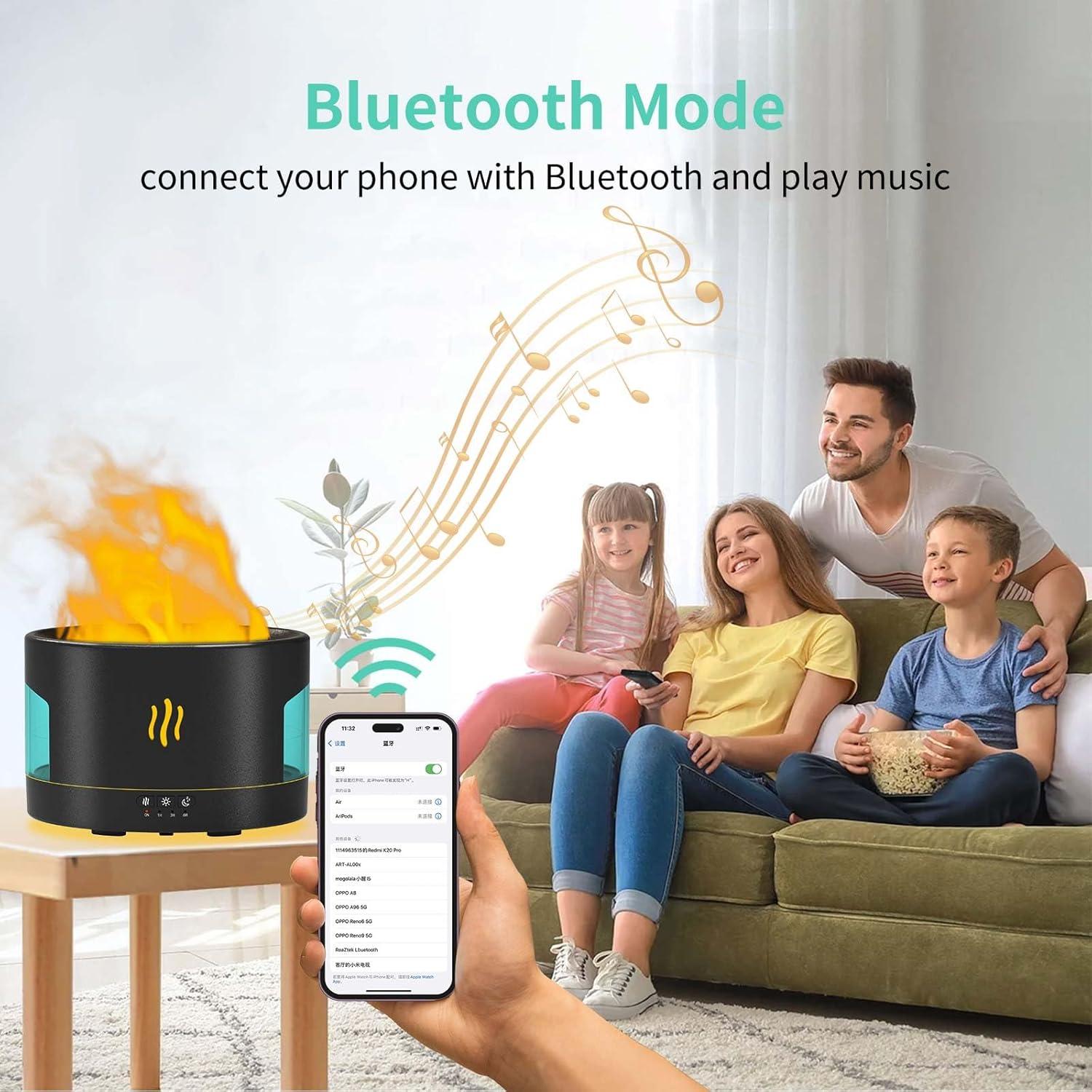 Difusor de Aceite Esencial PLUWEL 450ML con Bluetooth y Luz LED