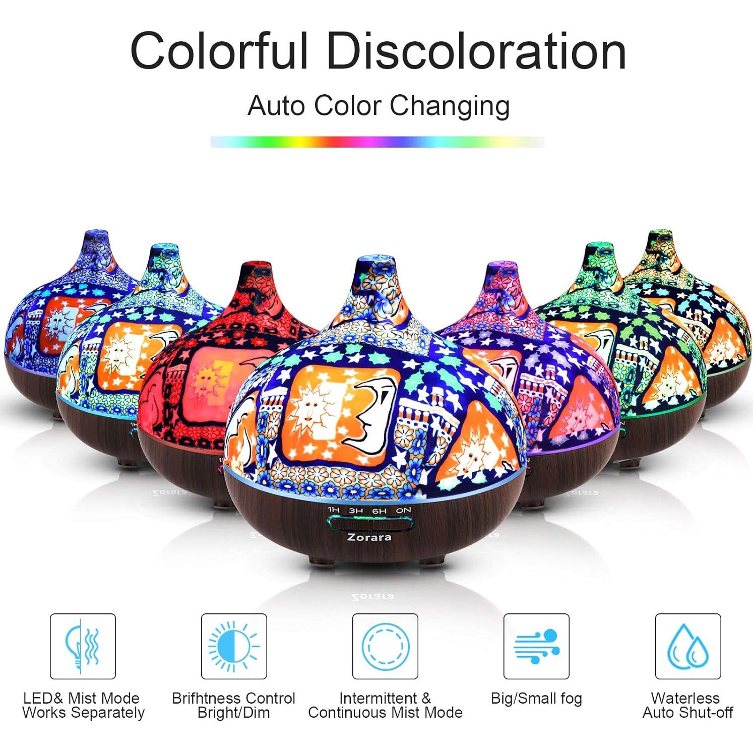Difusor de Aceite Esencial Zorara 550ml con Control Remoto