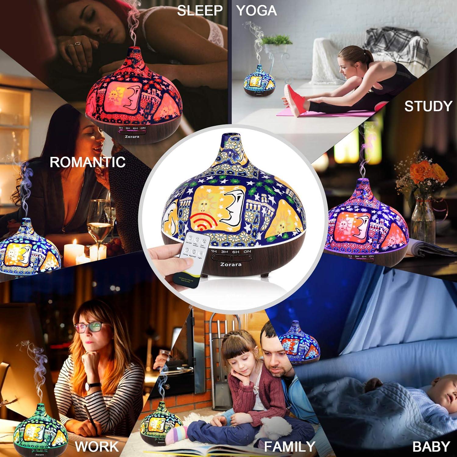 Difusor de Aceite Esencial Zorara 550ml con Control Remoto