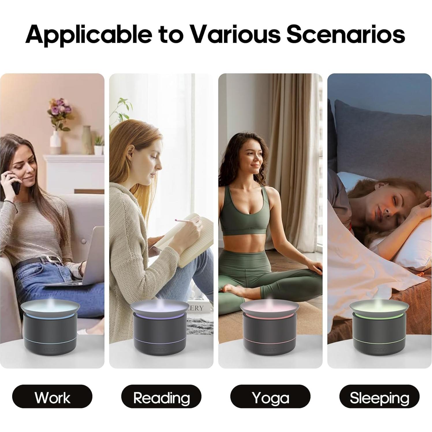 Difusor de Aceite Esencial Rican 200ml con Luz Nocturna 7 Colores