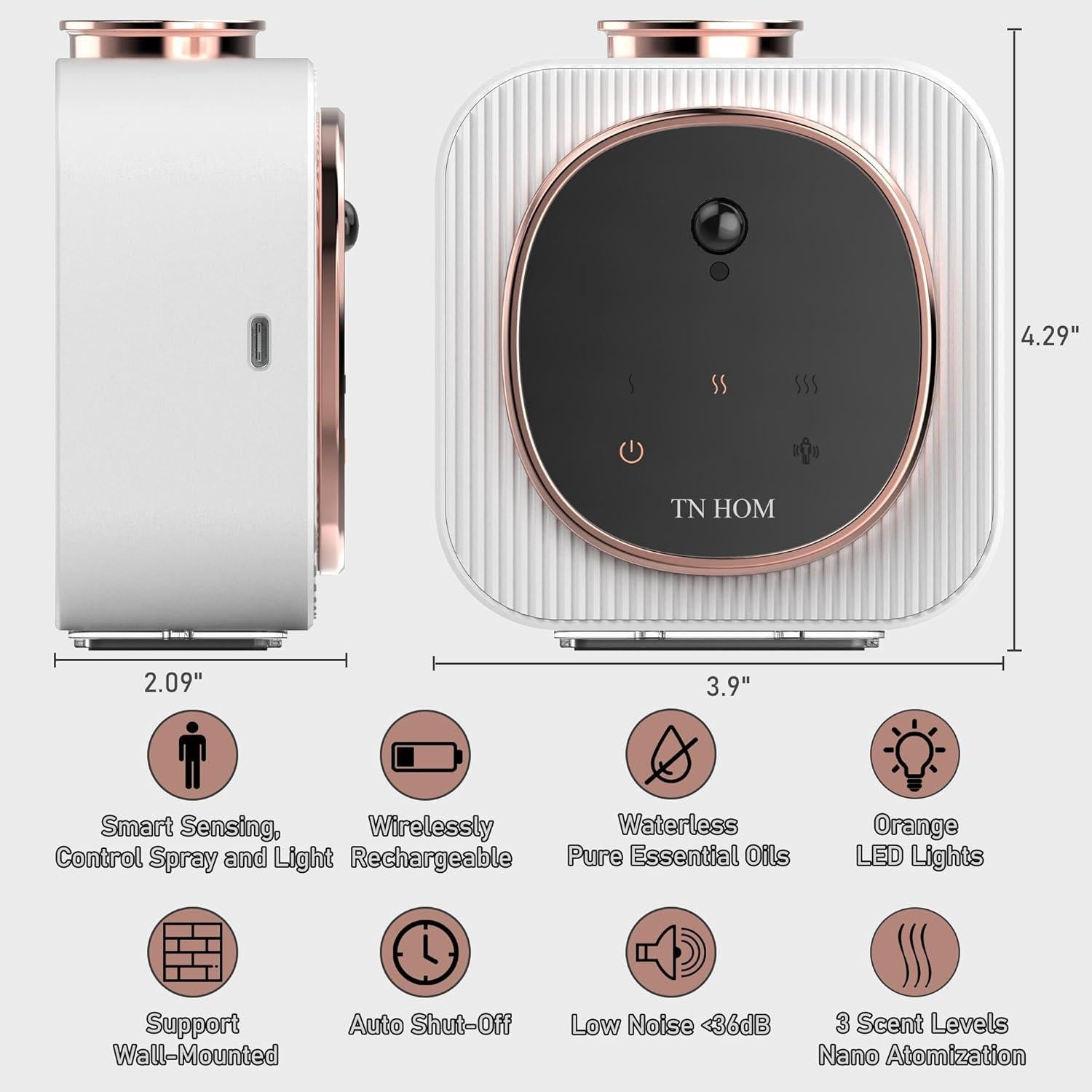 Difusor de Aromas Sin Agua TN HOM Portátil con Detección Inteligente