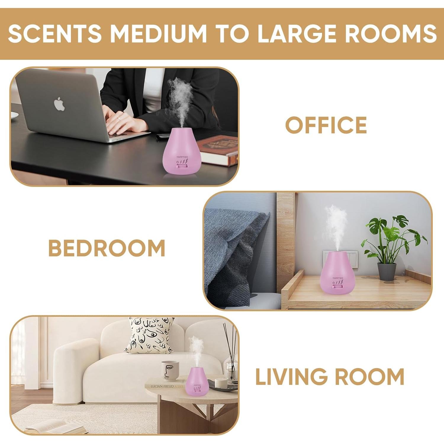 Difusor de Aceite Esencial HAPPTWS U20 Rosa Sin Agua 10h