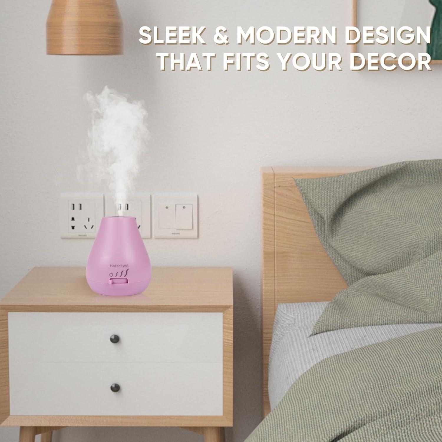 Difusor de Aceite Esencial HAPPTWS U20 Rosa Sin Agua 10h