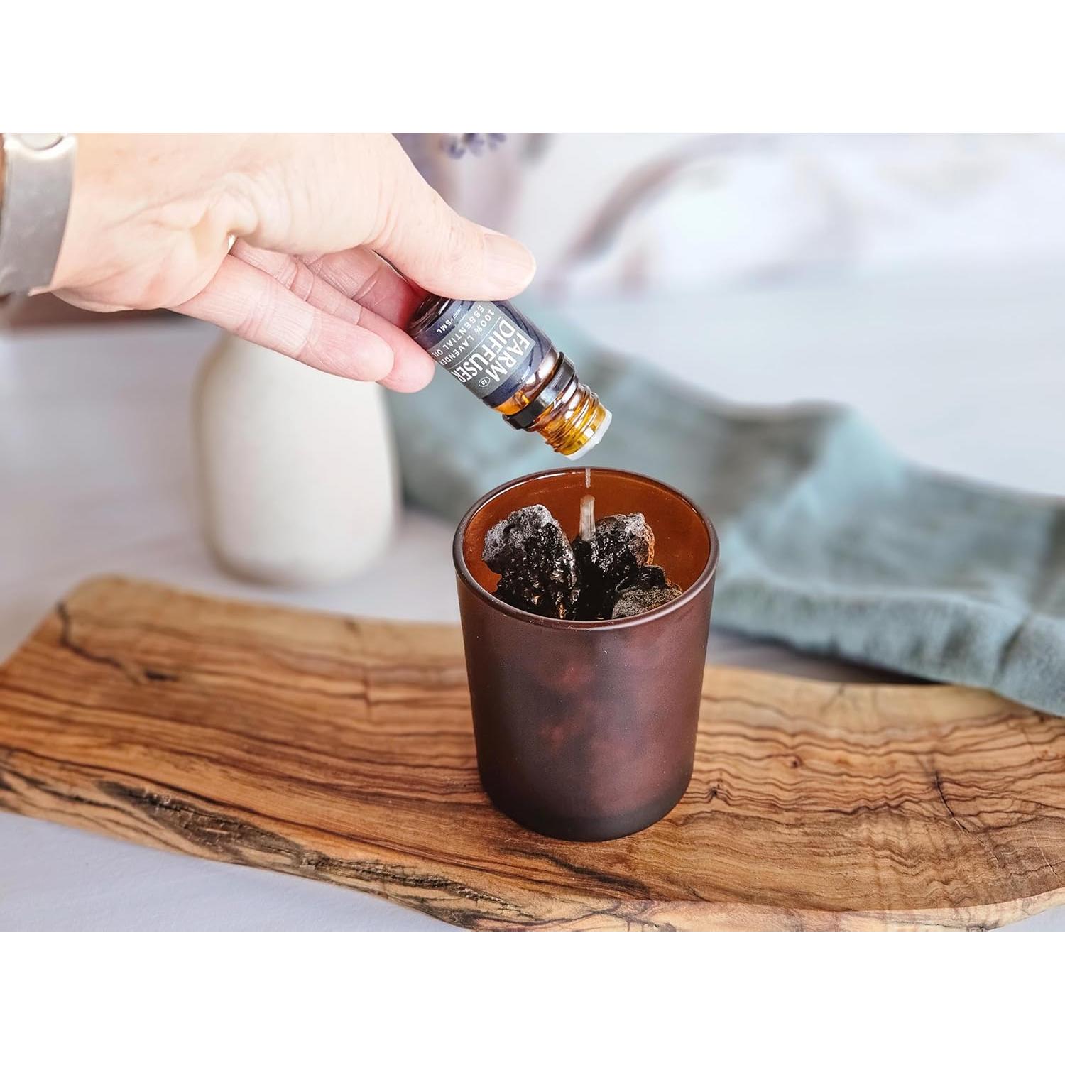 Difusor de piedra volcánica Farm to Diffuser con aceite de lavanda