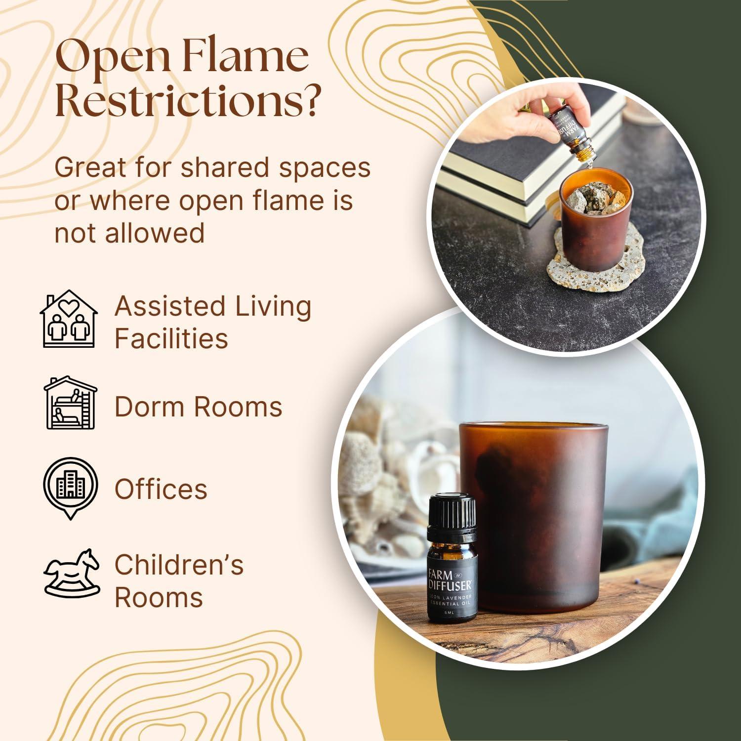 Difusor de piedra volcánica Farm to Diffuser con aceite de lavanda