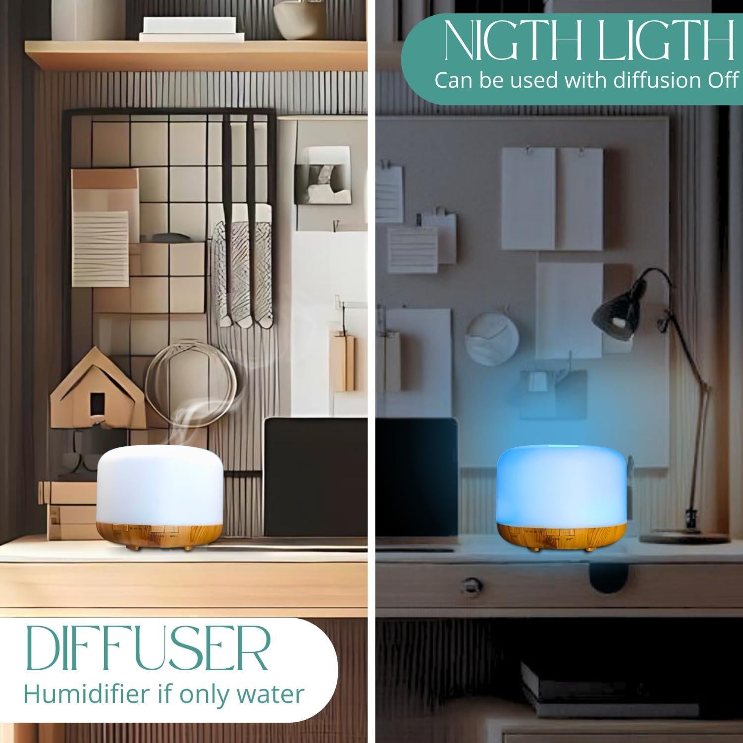 Difusor de Aceite Esencial Mystic Romance 500ml Madera Clara