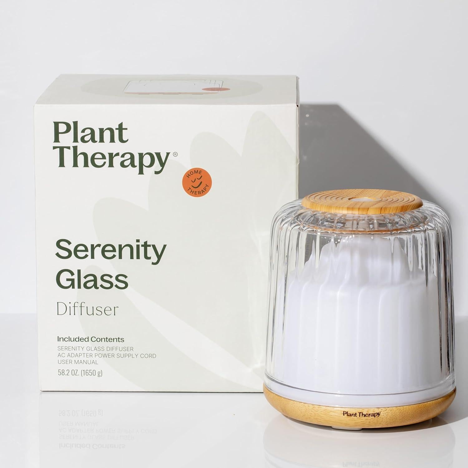 Difusor de vidrio Serenity Plant Therapy 230ml para aceites