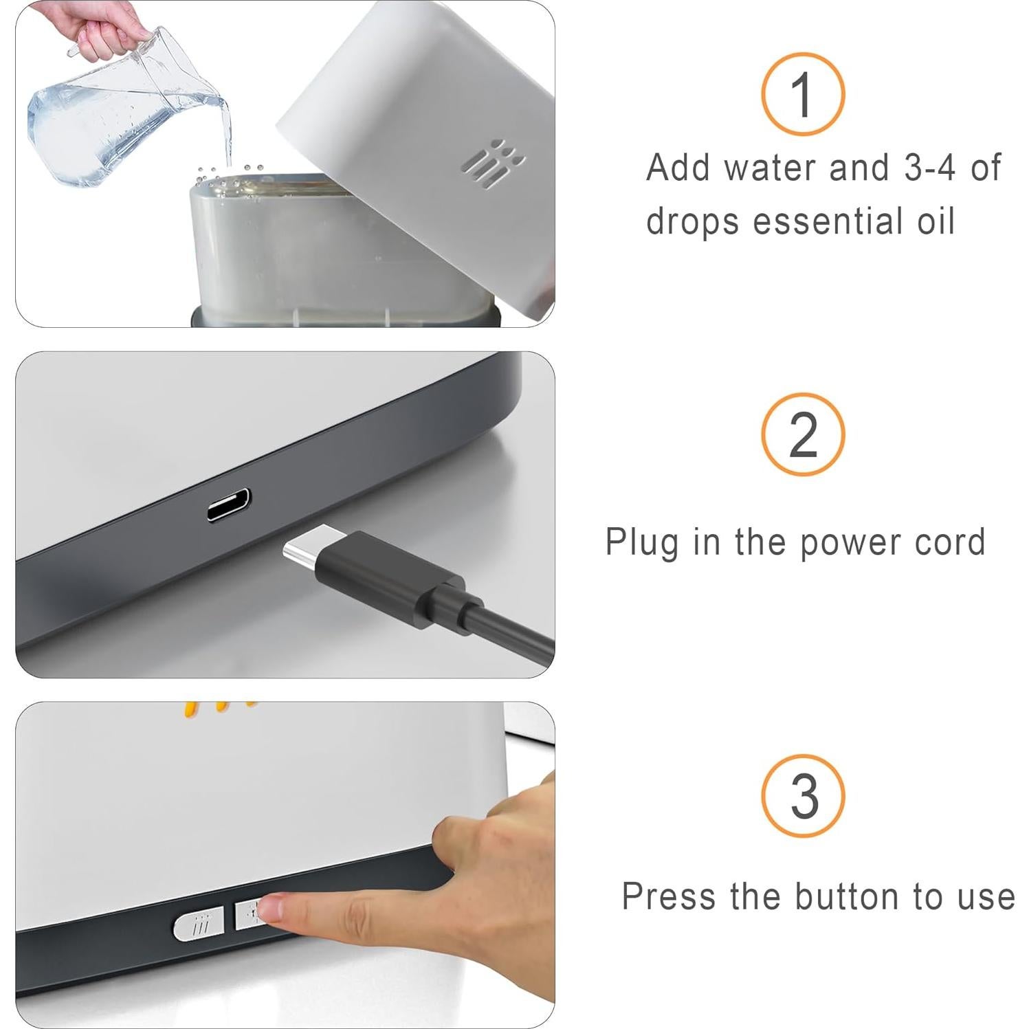 Difusor de Aroma Ultrasónico VAGITTO 180ml Niebla Fría Blanco