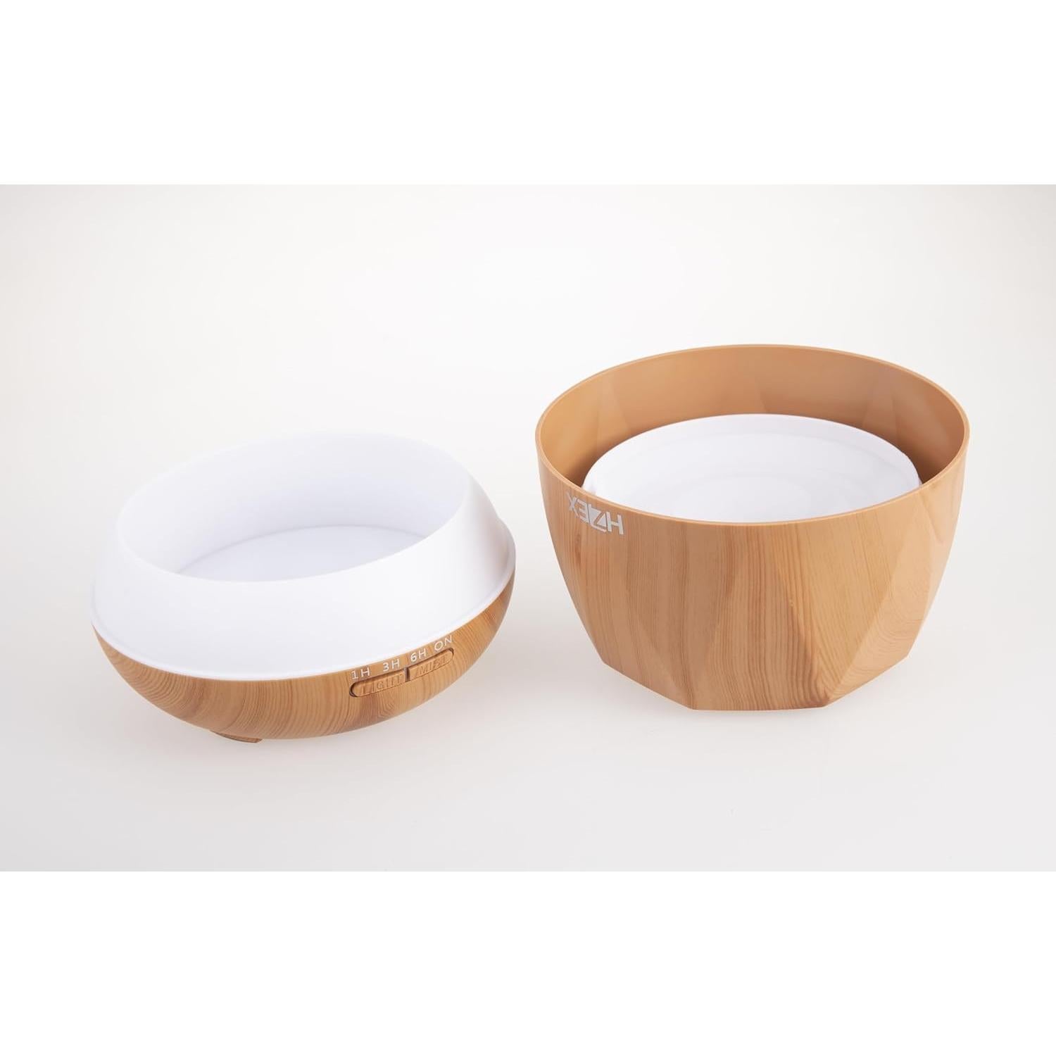 Difusor de Aceite Esencial HZEX Octagonal 500ml LED Madera