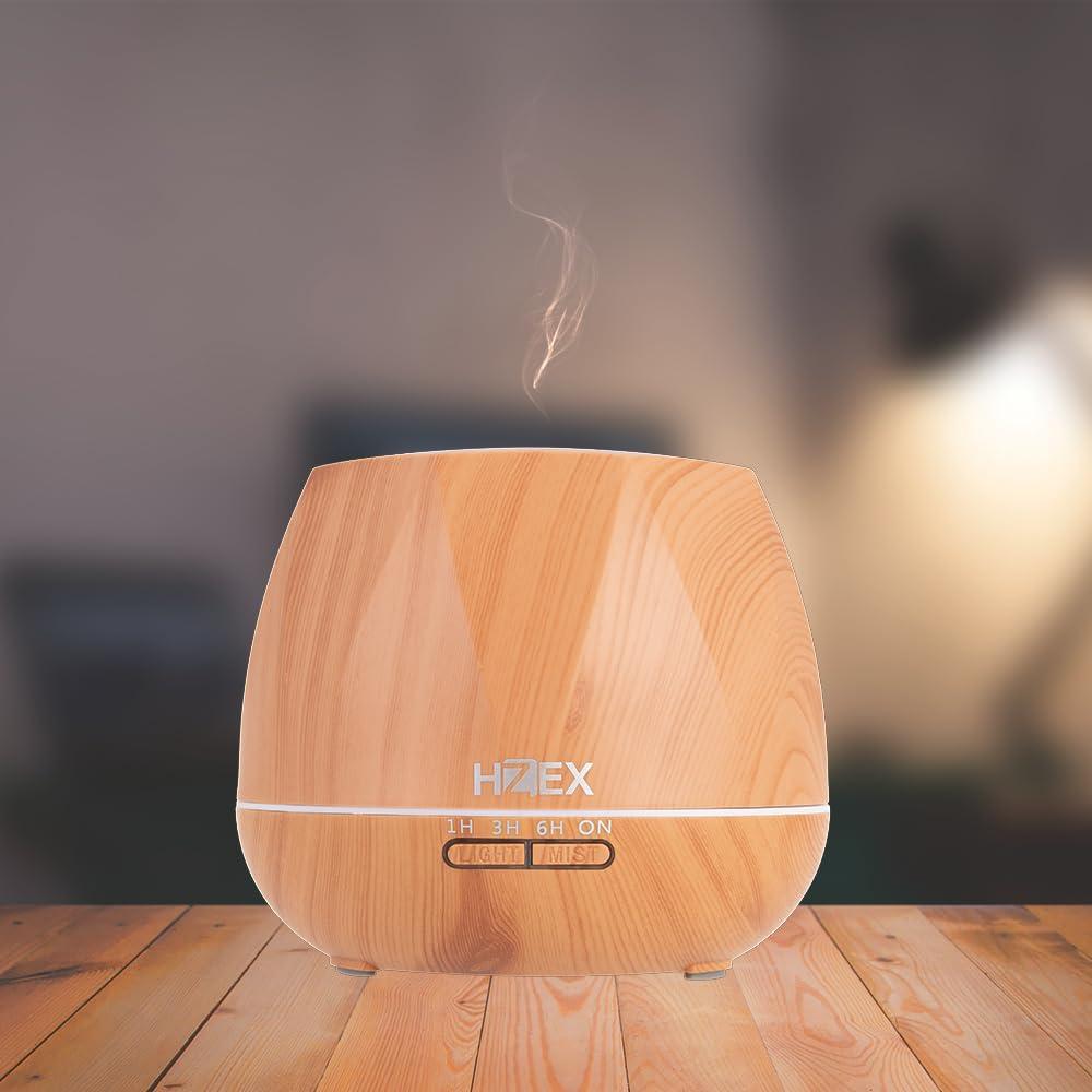 Difusor de Aceite Esencial HZEX Octagonal 500ml LED Madera