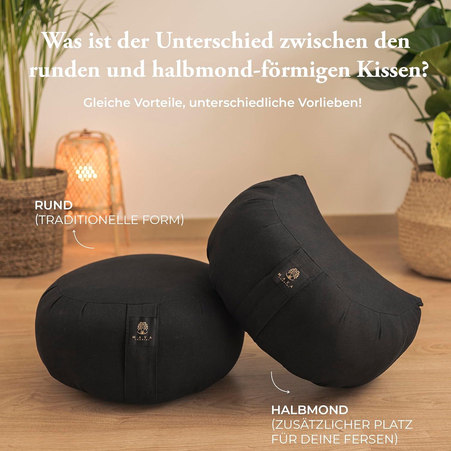 Cojín de Meditación Zafu Maya Lumbini Media Luna Orgánico