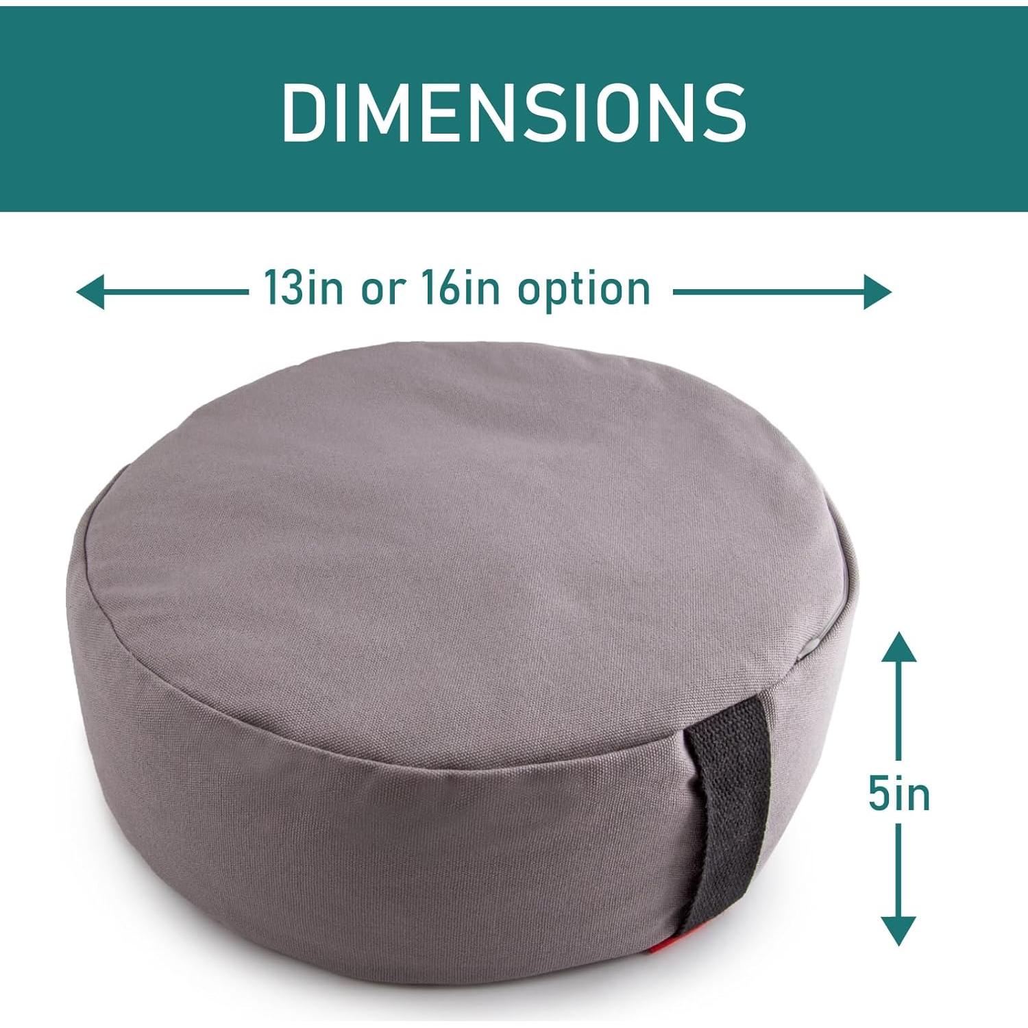 Cojín de Meditación Trigo Sarraceno Peace Yoga 33x33 cm Gris