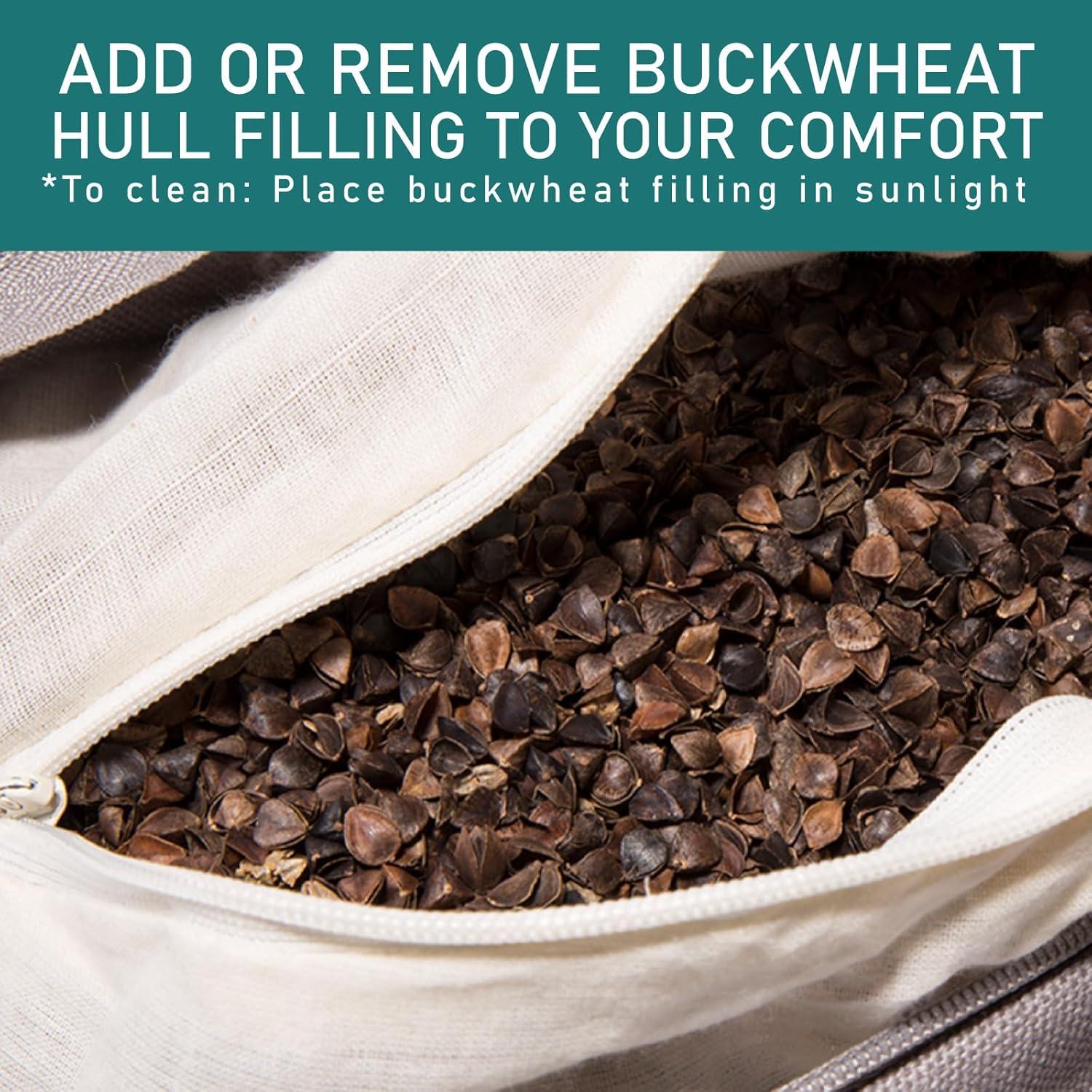 Cojín de Meditación Trigo Sarraceno Peace Yoga 33x33 cm Gris