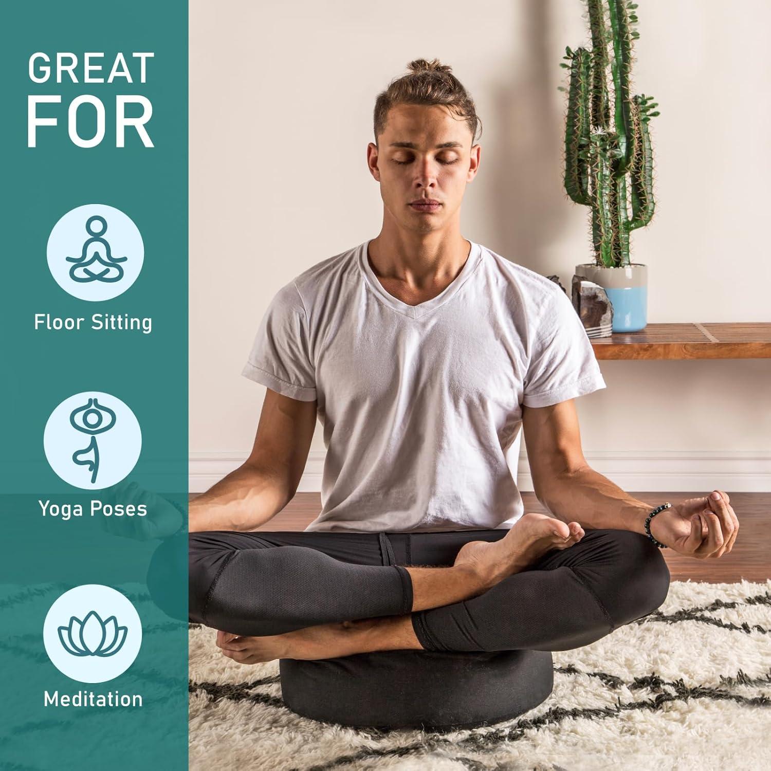 Cojín de Meditación Trigo Sarraceno Peace Yoga 33x33 cm Gris