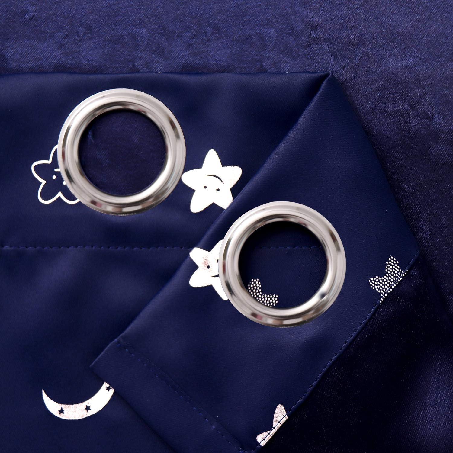 Cortinas Opacas BGment Navy 52x63 cm Estrellas y Luna