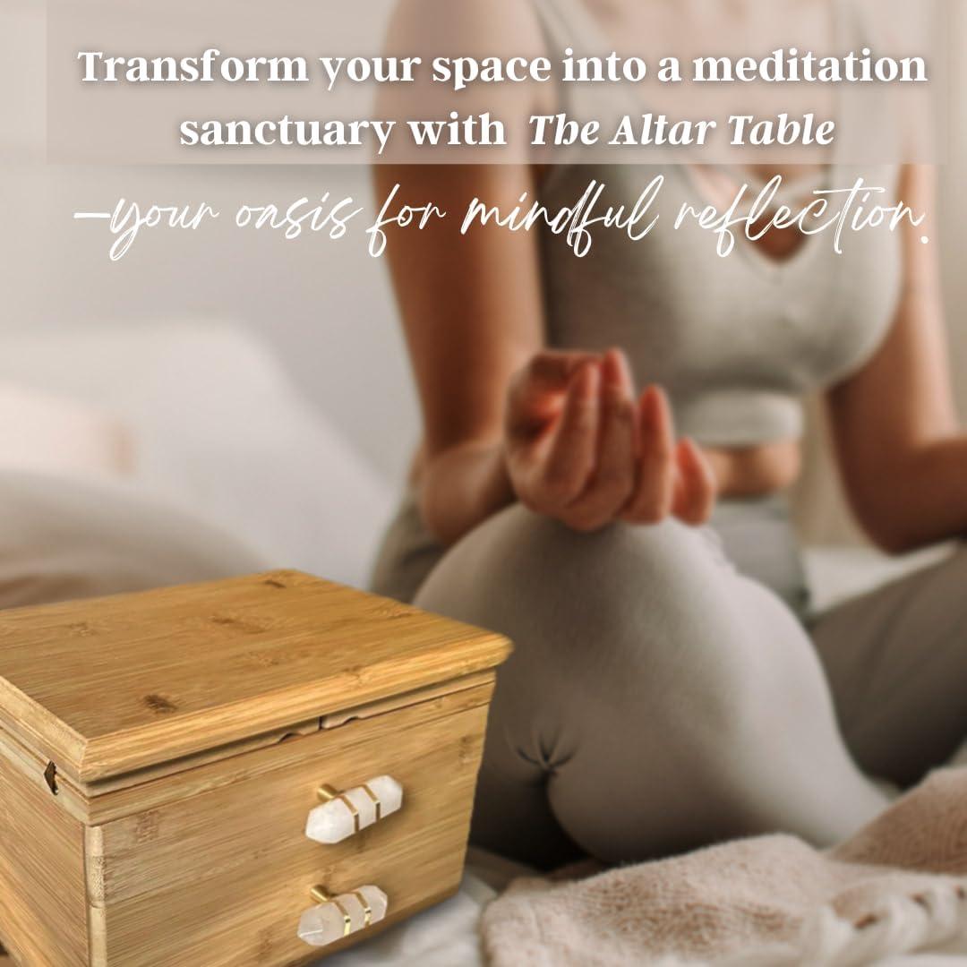 Mesa de Altar de Bambú Mindfulness Energético 28x18 cm