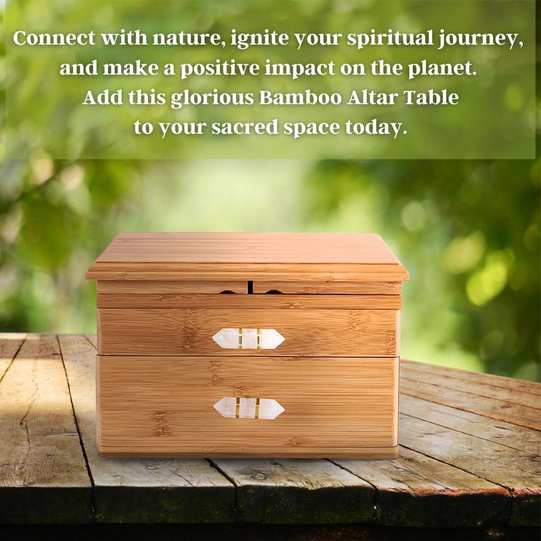 Mesa de Altar de Bambú Mindfulness Energético 28x18 cm