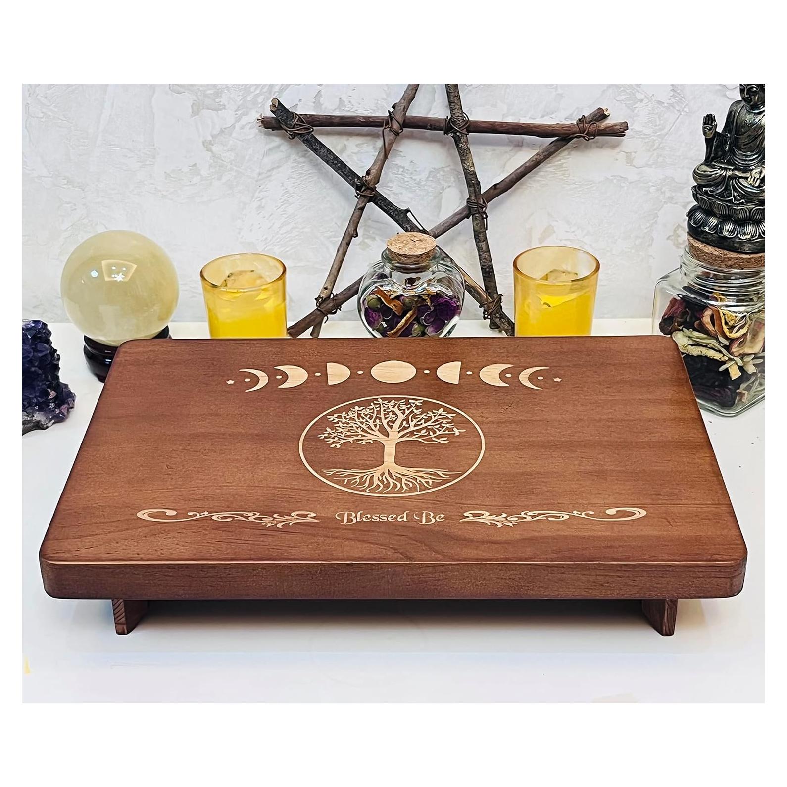 Mesa de Altar Wicca House - Fase Lunar y Árbol de la Vida