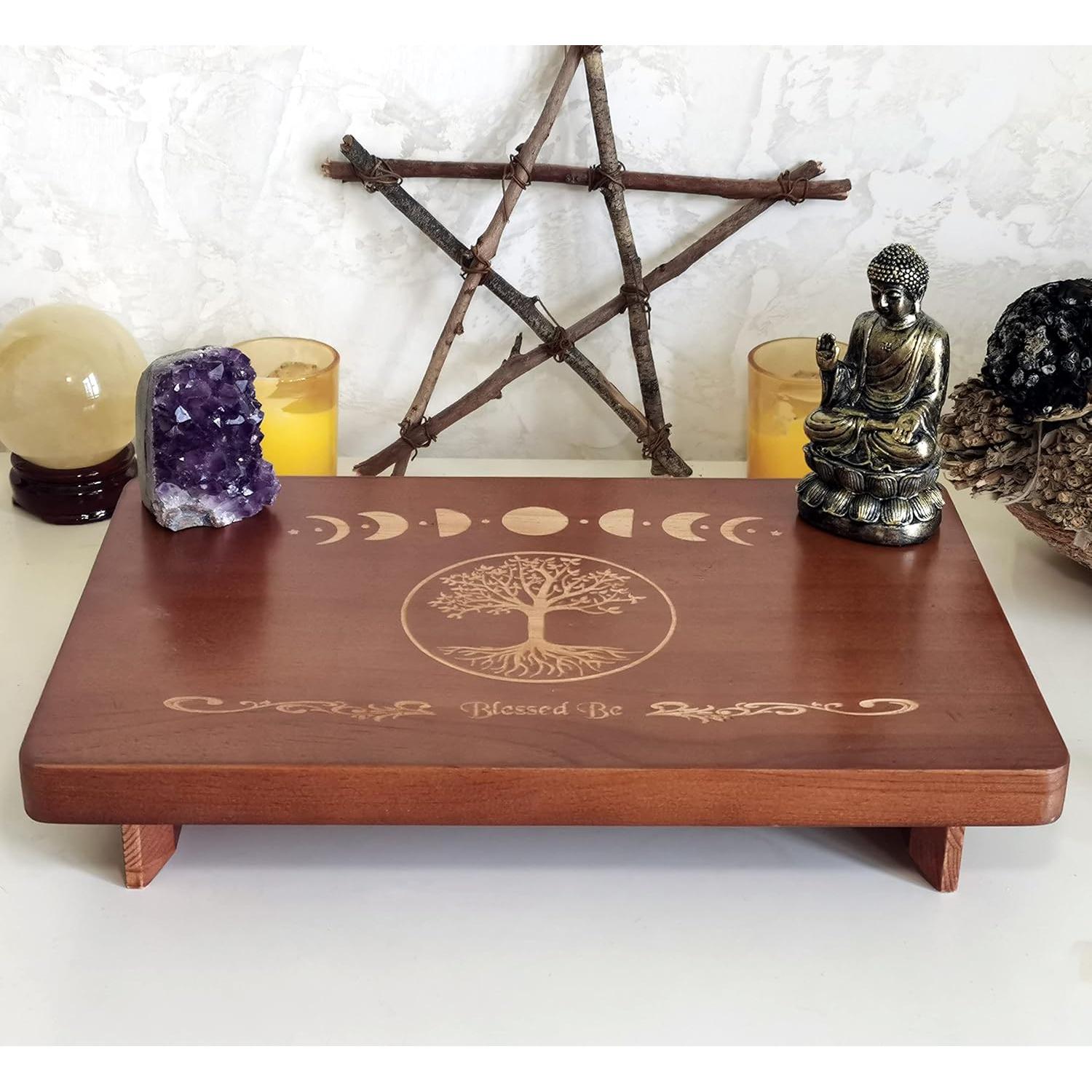 Mesa de Altar Wicca House - Fase Lunar y Árbol de la Vida