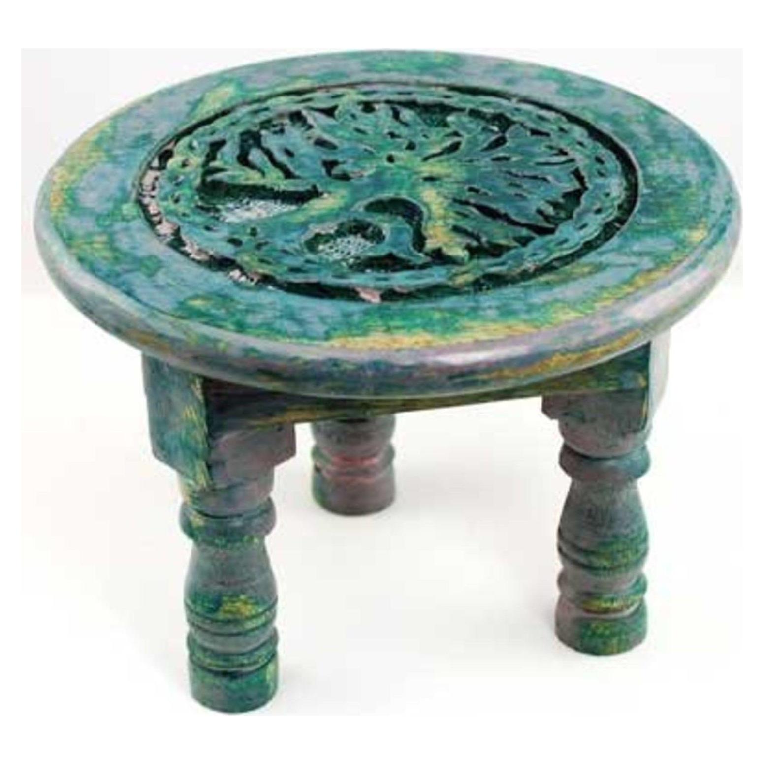 Mesa de Altar Redonda New Age Imports Árbol de la Vida Verde