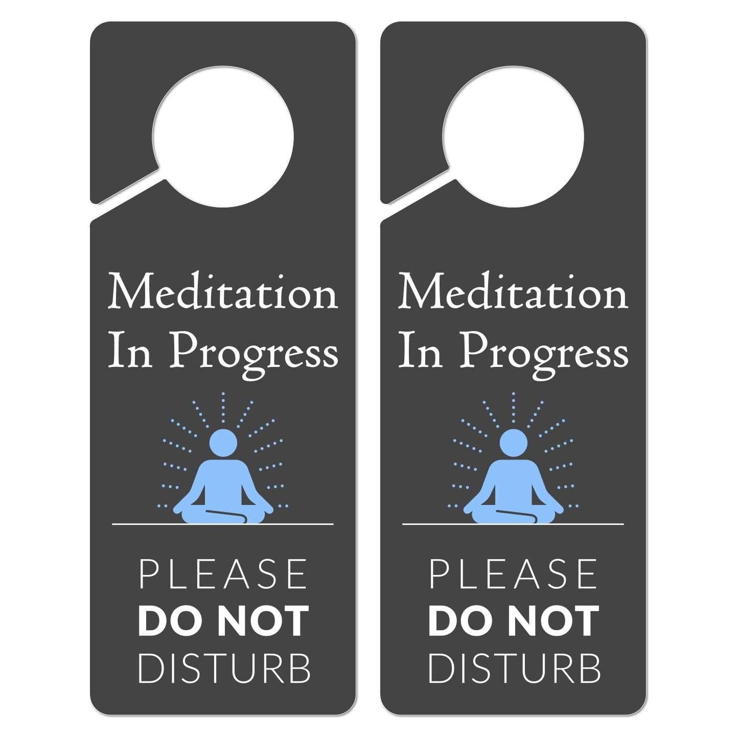 2 Señales de Meditación para Puerta Fun-Plus PVC 23.6x8.9cm
