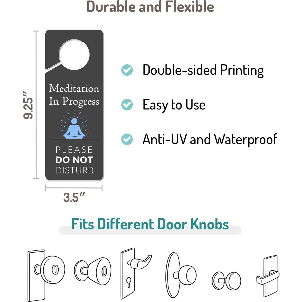 2 Señales de Meditación para Puerta Fun-Plus PVC 23.6x8.9cm