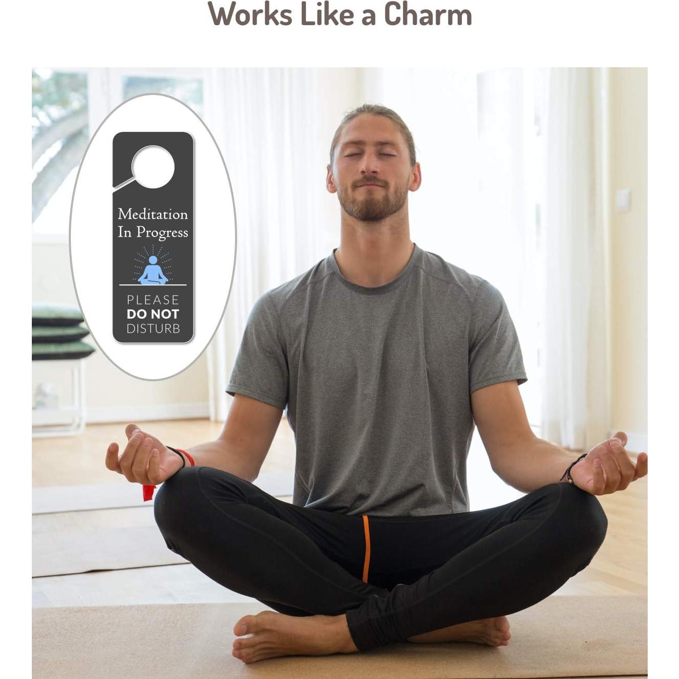 2 Señales de Meditación para Puerta Fun-Plus PVC 23.6x8.9cm