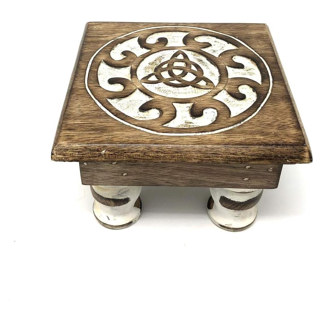 Mesa de Altar de Madera PINE PENTAGRAM Triquetra 15.24 cm