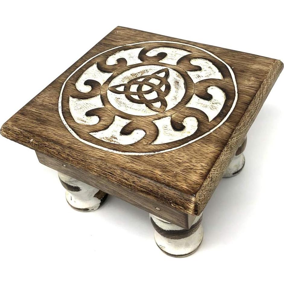 Mesa de Altar de Madera PINE PENTAGRAM Triquetra 15.24 cm