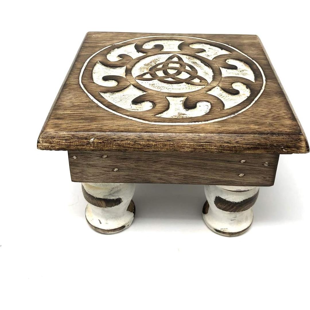 Mesa de Altar de Madera PINE PENTAGRAM Triquetra 15.24 cm