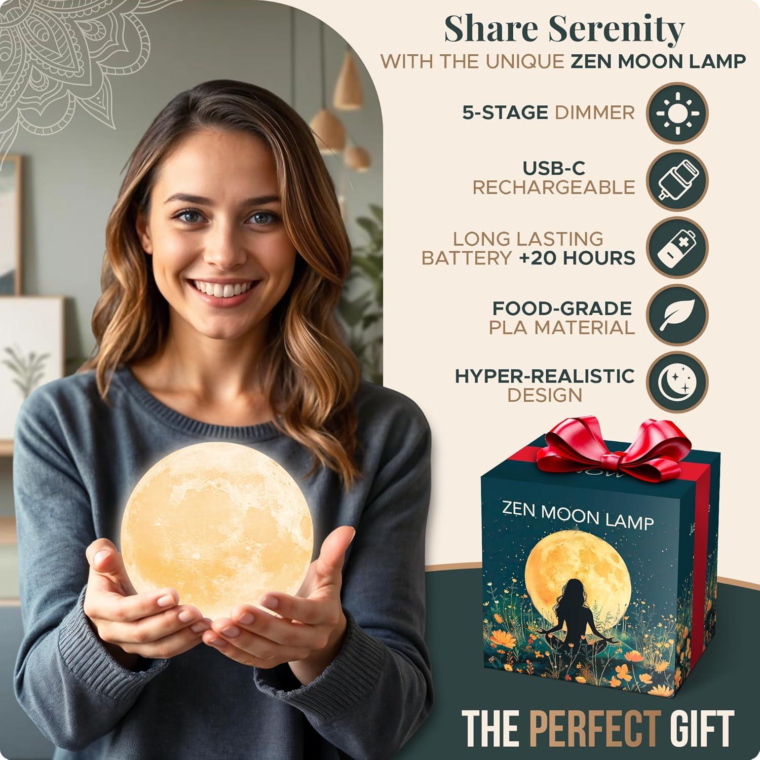 Lámpara Zen de Luna Mind-Glowing 14 cm - Luz de Meditación