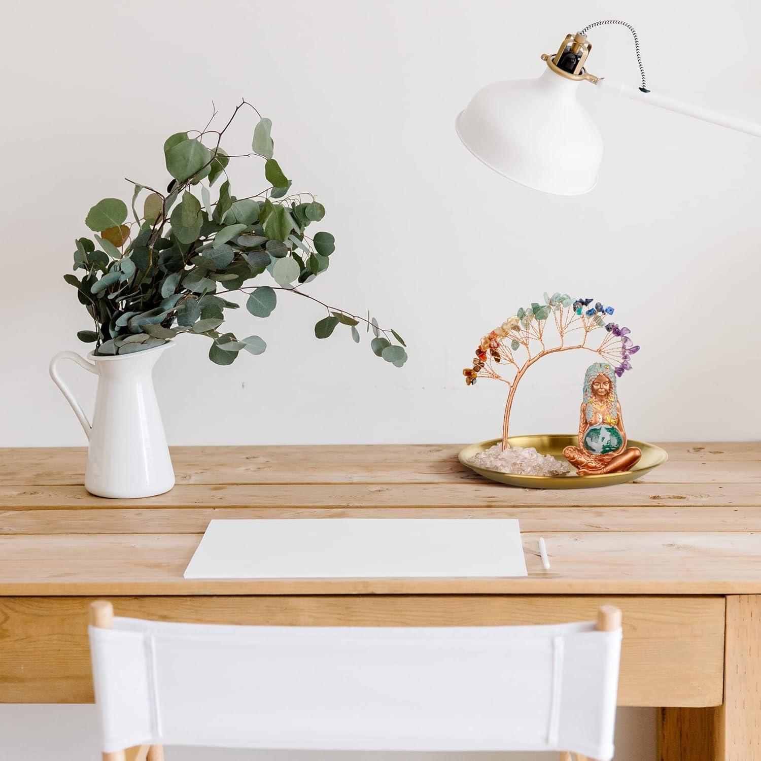 Árbol de Cristales ZenBless 7 Chakras con Bandeja Dorada