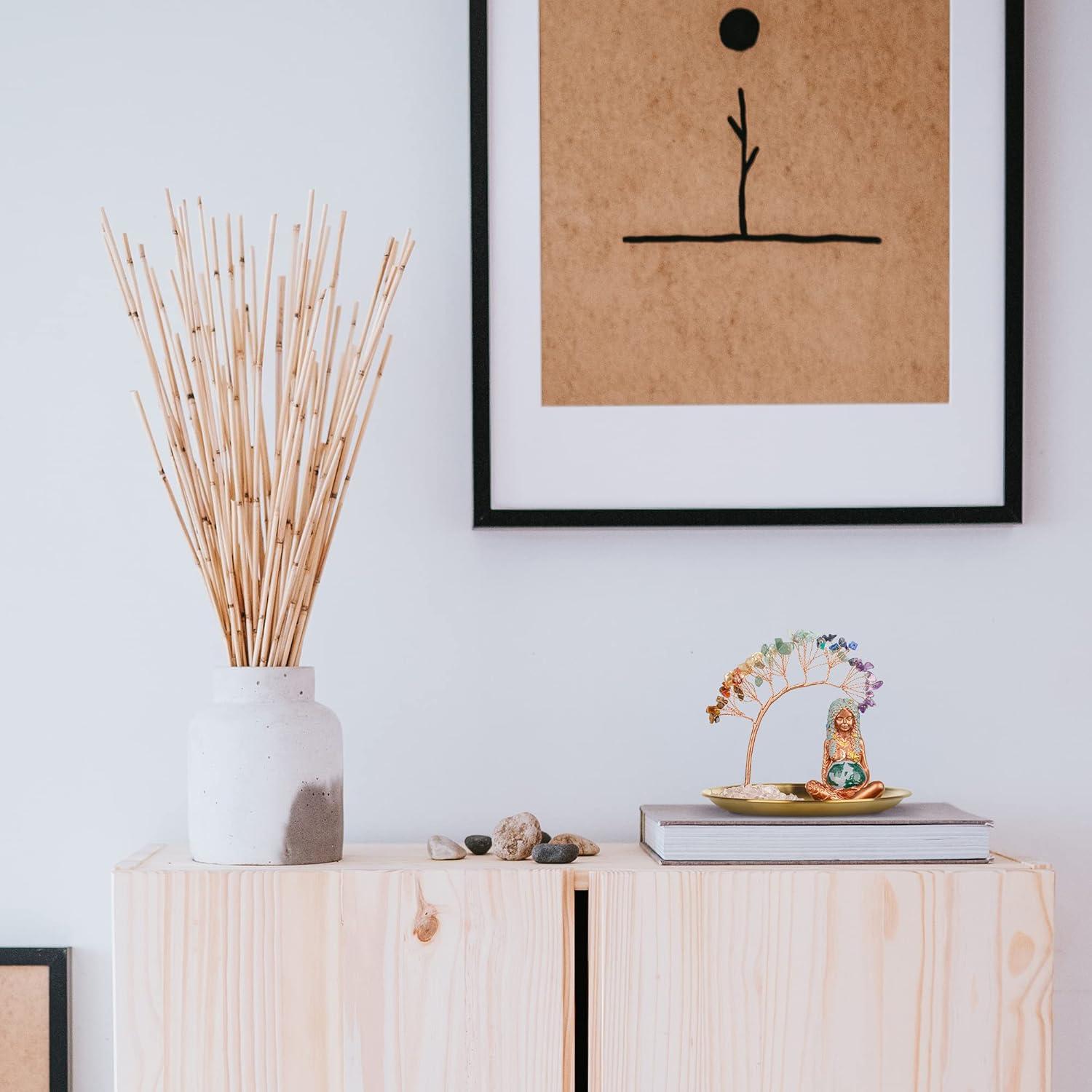 Árbol de Cristales ZenBless 7 Chakras con Bandeja Dorada