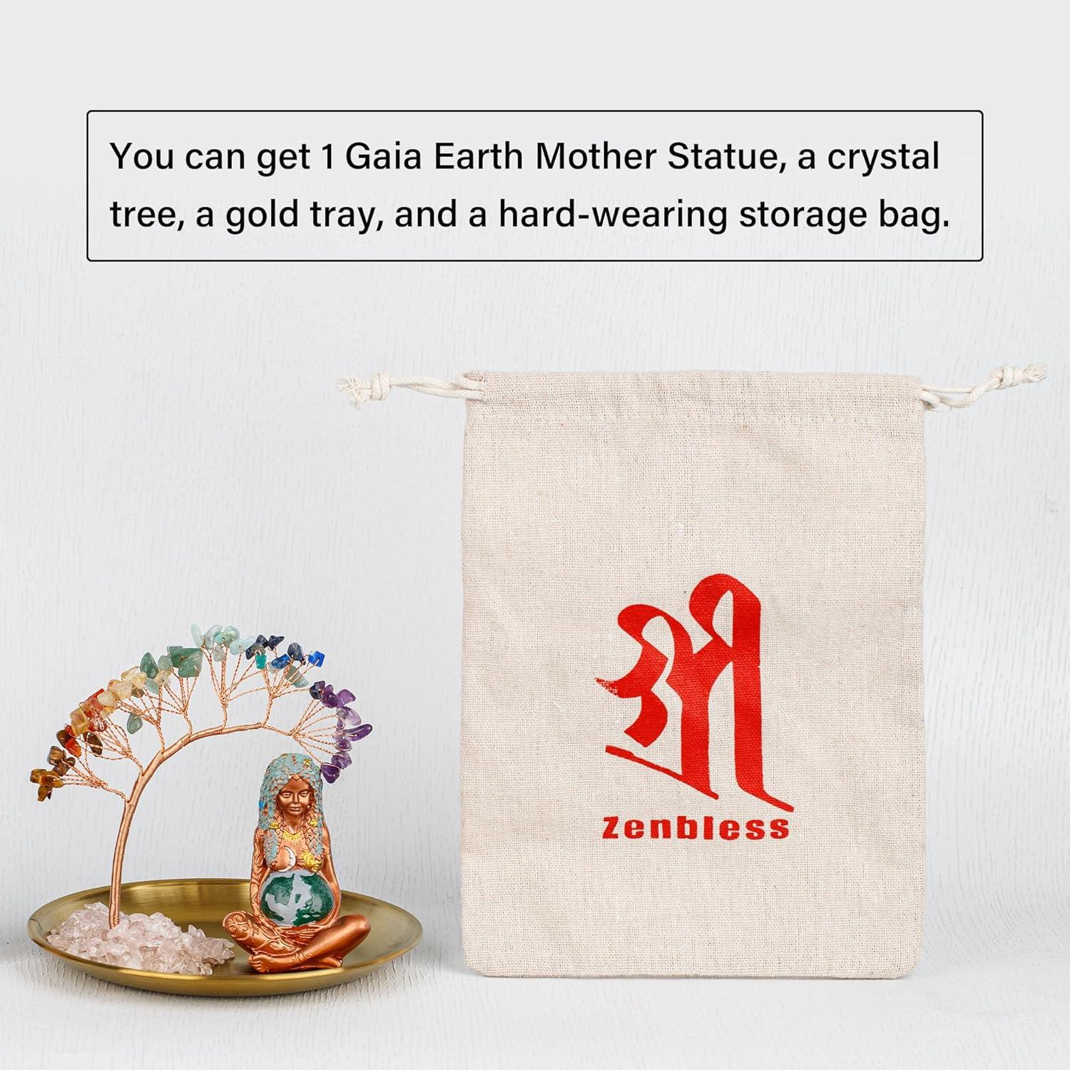 Árbol de Cristales ZenBless 7 Chakras con Bandeja Dorada