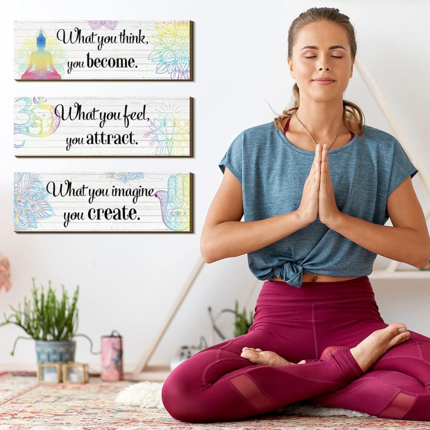 Set de 3 Decoraciones de Pared Buda Yerliker - 30x10 cm