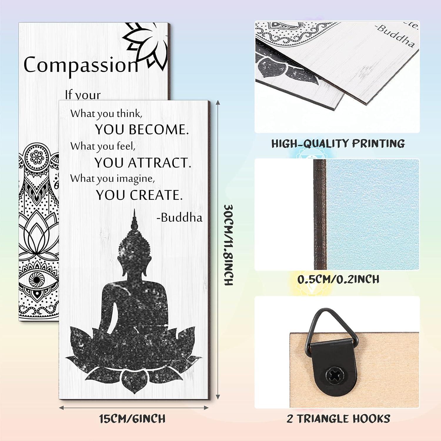 Decoración de Pared Zen Buda Meditación 2 Piezas Blulu