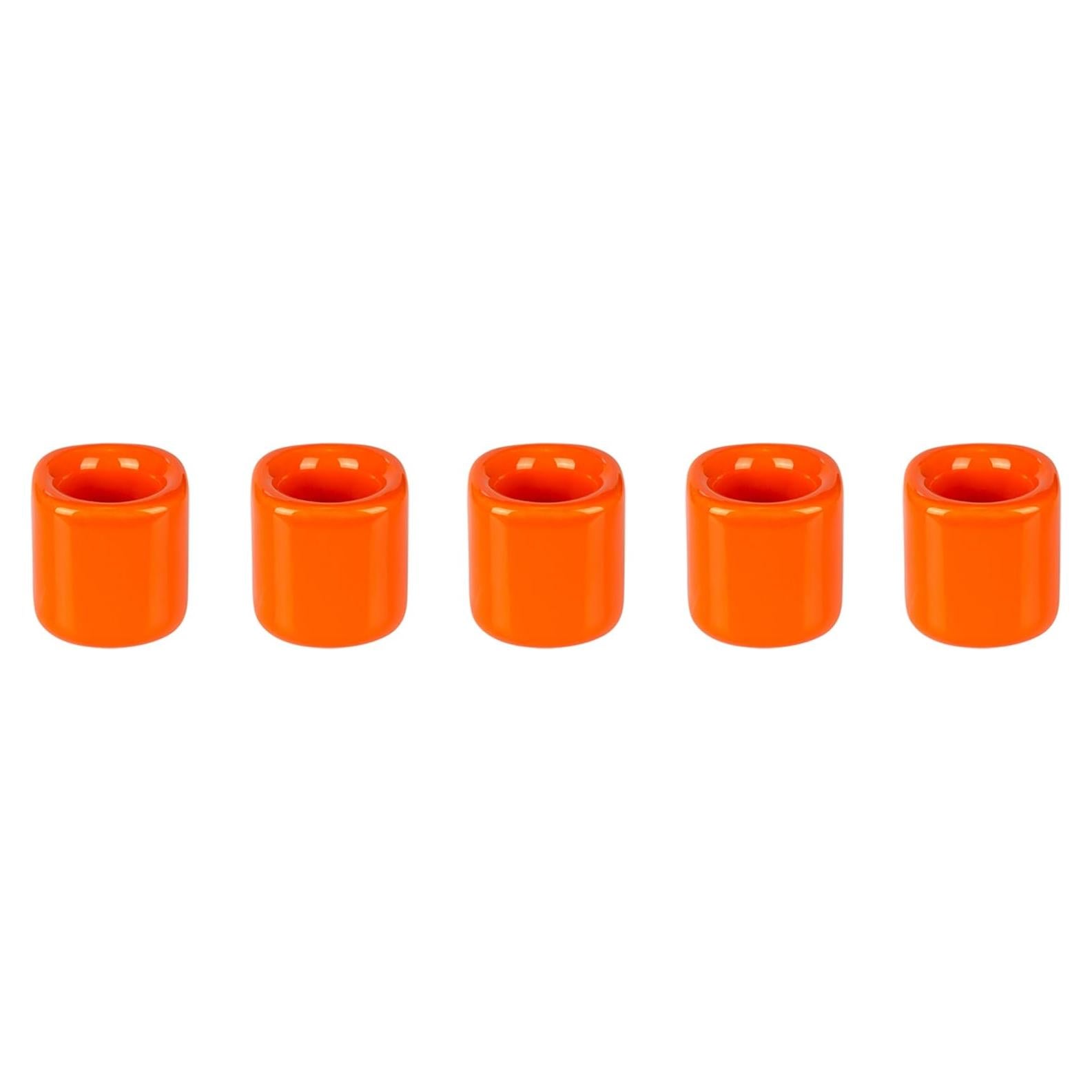 Soportes de Velas Chime Mega Velas 5 Pcs Cerámica Naranja