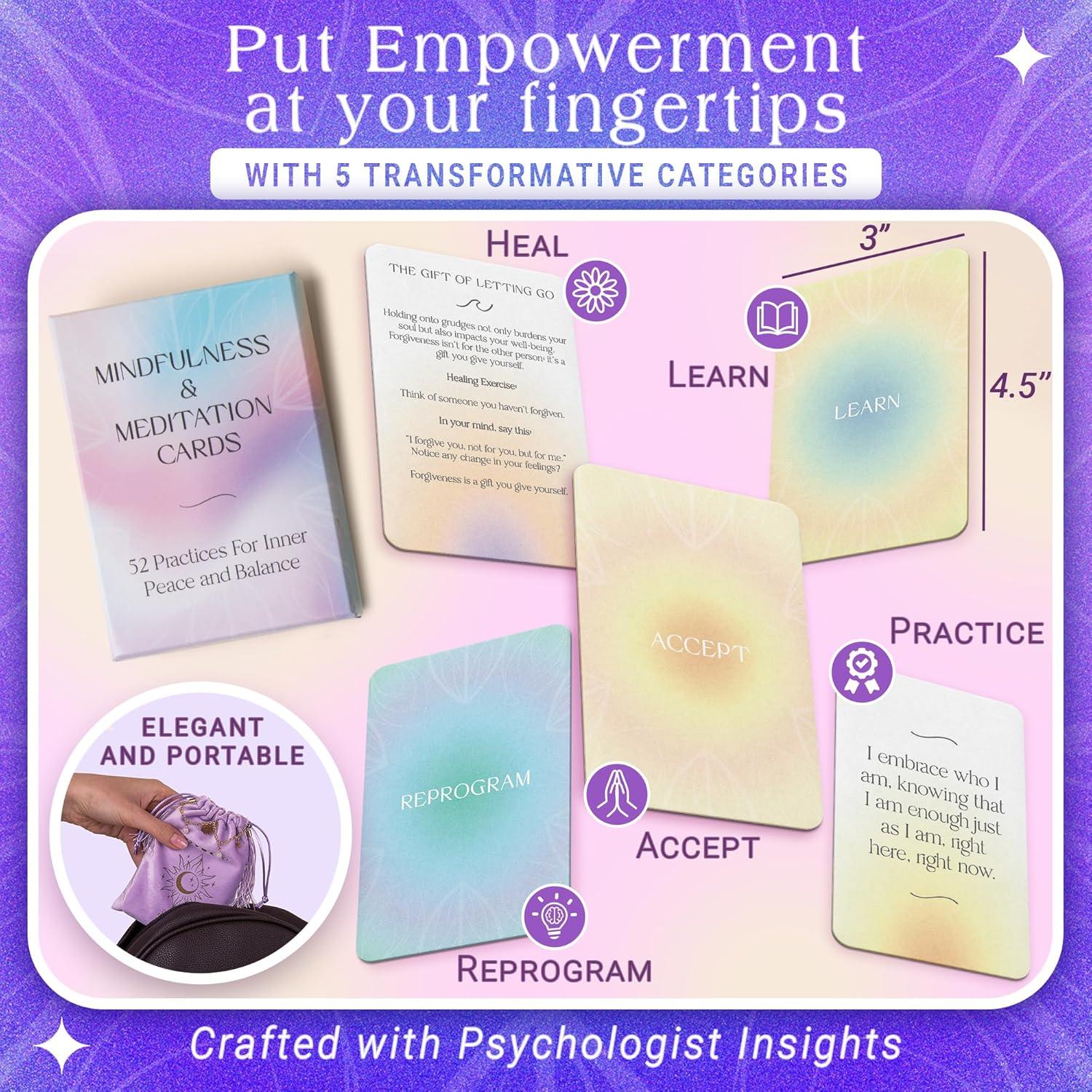 52 Tarjetas de Mindfulness Mouna Mind - Ejercicios de Terapia