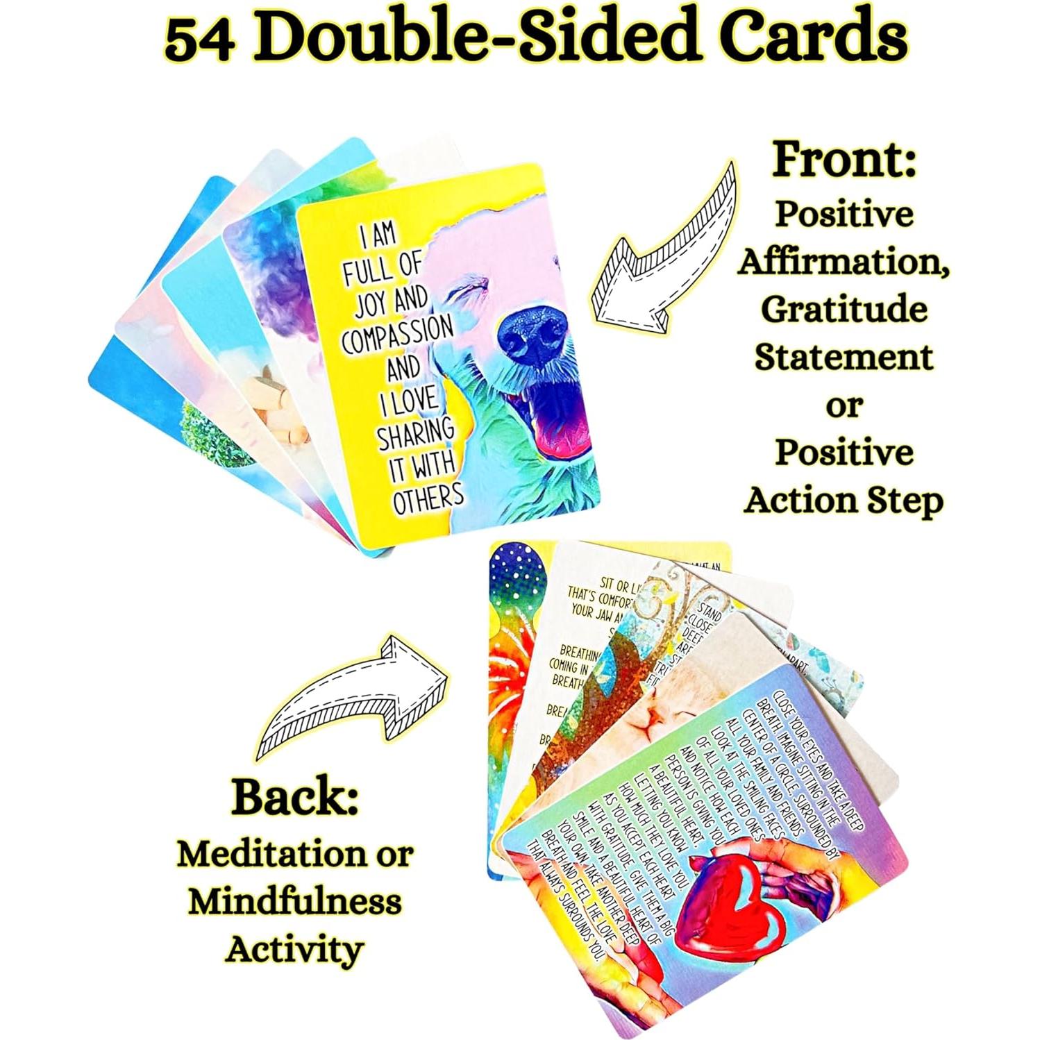 Tarjetas de Mindfulness y Afirmaciones Porque Soy Feliz - 54 Piezas