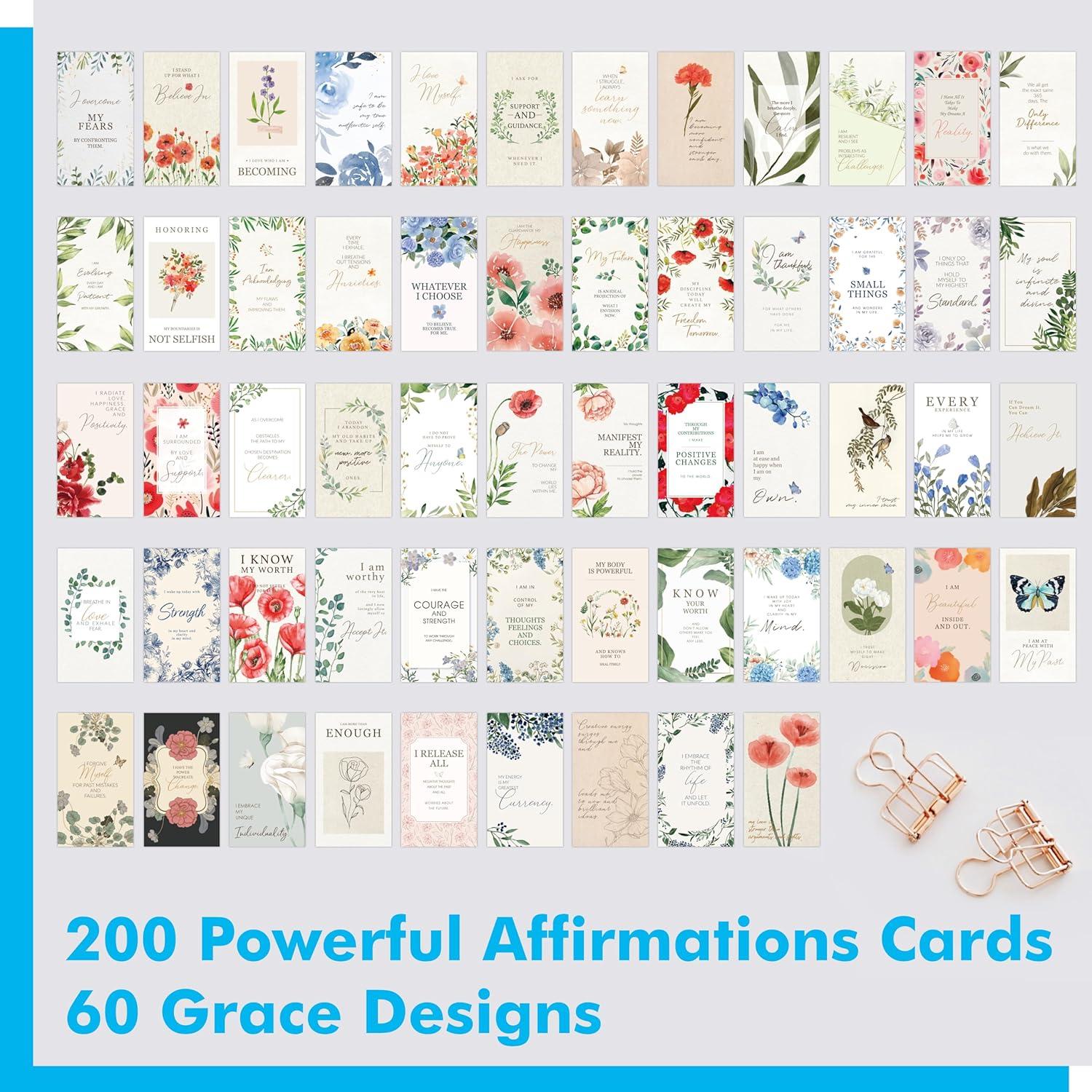 200 Tarjetas de Afirmaciones Positivas Gethelud para Mujeres