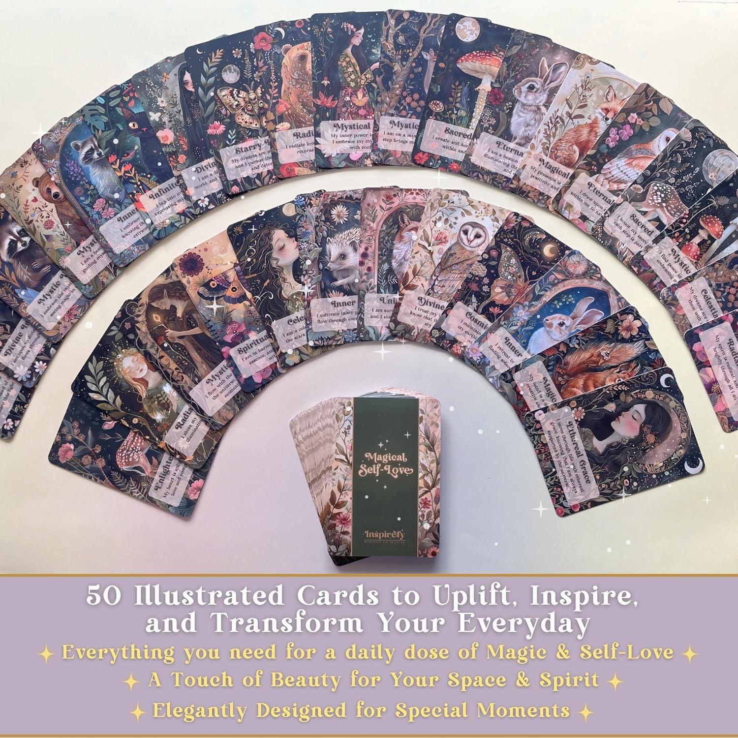 Tarjetas de Afirmación de Amor Propio Inspirefy - 50 Tarjetas Ilustradas